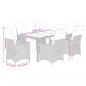 Preview: 7-tlg. Garten-Bistro-Set mit Kissen Braun Poly Rattan