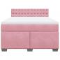 Preview: Boxspringbett mit Matratze Rosa 140x190 cm Samt