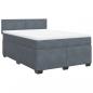 Preview: Boxspringbett mit Matratze Dunkelgrau 160x200 cm Samt