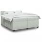 Preview: ARDEBO.de - Boxspringbett mit Matratze Hellgrau 200x200 cm Samt