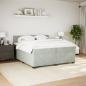 Preview: Boxspringbett mit Matratze Hellgrau 200x200 cm Samt