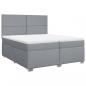 Preview: Boxspringbett mit Matratze Hellgrau 200x200 cm Stoff