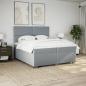 Preview: Boxspringbett mit Matratze Hellgrau 200x200 cm Stoff