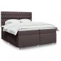 Preview: ARDEBO.de - Boxspringbett mit Matratze Dunkelbraun 200x200 cm Stoff