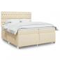 Preview: ARDEBO.de - Boxspringbett mit Matratze Creme 200x200 cm Stoff