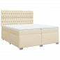 Preview: Boxspringbett mit Matratze Creme 200x200 cm Stoff