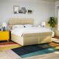 Preview: Boxspringbett mit Matratze Creme 200x200 cm Stoff