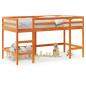 Preview: ARDEBO.de - Kinderhochbett mit Leiter Wachsbraun 80x200cm Massivholz Kiefer