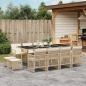 Preview: ARDEBO.de - 13-tlg. Garten-Essgruppe mit Kissen Beige Poly Rattan