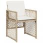 Preview: 13-tlg. Garten-Essgruppe mit Kissen Beige Poly Rattan