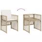 Preview: 13-tlg. Garten-Essgruppe mit Kissen Beige Poly Rattan