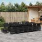 Preview: ARDEBO.de - 17-tlg. Garten-Essgruppe mit Kissen Schwarz Poly Rattan