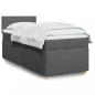 Preview: ARDEBO.de - Boxspringbett mit Matratze Dunkelgrau 90x200 cm Stoff