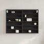 Preview: ARDEBO.de - Vitrinenschrank Schwarz 80x8,5x58 cm Holzwerkstoff