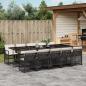 Preview: ARDEBO.de - 11-tlg. Garten-Essgruppe mit Kissen Schwarz Poly Rattan