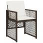 Preview: 13-tlg. Garten-Essgruppe mit Kissen Braun Poly Rattan