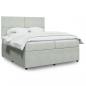 Preview: ARDEBO.de - Boxspringbett mit Matratze Hellgrau 200x200 cm Samt