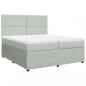 Preview: Boxspringbett mit Matratze Hellgrau 200x200 cm Samt