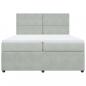 Preview: Boxspringbett mit Matratze Hellgrau 200x200 cm Samt