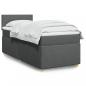 Preview: ARDEBO.de - Boxspringbett mit Matratze Dunkelgrau 80x200 cm Stoff