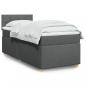 Preview: ARDEBO.de - Boxspringbett mit Matratze Dunkelgrau 80x200 cm Stoff