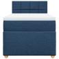 Preview: Boxspringbett mit Matratze Blau 90x190 cm Stoff