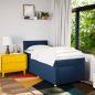 Preview: Boxspringbett mit Matratze Blau 90x190 cm Stoff