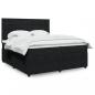 Preview: ARDEBO.de - Boxspringbett mit Matratze Schwarz 200x200 cm Samt