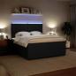 Preview: Boxspringbett mit Matratze Schwarz 200x200 cm Samt