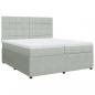 Preview: Boxspringbett mit Matratze Hellgrau 200x200 cm Samt