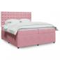 Preview: ARDEBO.de - Boxspringbett mit Matratze Rosa 200x200 cm Samt