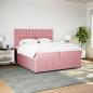 Preview: Boxspringbett mit Matratze Rosa 200x200 cm Samt