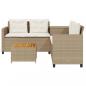 Preview: Gartensofa in L-Form mit Tisch und Kissen Beige Poly Rattan