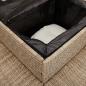 Preview: Gartensofa in L-Form mit Tisch und Kissen Beige Poly Rattan