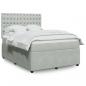 Preview: ARDEBO.de - Boxspringbett mit Matratze Hellgrau 160x200 cm Samt