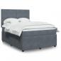 Preview: ARDEBO.de - Boxspringbett mit Matratze Dunkelgrau 160x200 cm Samt