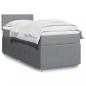 Preview: ARDEBO.de - Boxspringbett mit Matratze Hellgrau 90x190 cm Stoff