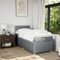 Preview: Boxspringbett mit Matratze Hellgrau 90x190 cm Stoff