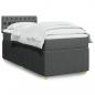 Preview: ARDEBO.de - Boxspringbett mit Matratze Dunkelgrau 90x190 cm Stoff