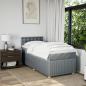 Preview: Boxspringbett mit Matratze Hellgrau 90x190 cm Stoff