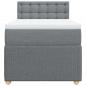 Preview: Boxspringbett mit Matratze Hellgrau 90x190 cm Stoff