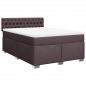 Preview: Boxspringbett mit Matratze Dunkelbraun 160x200 cm Stoff