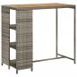 Preview: 5-tlg. Gartenbar-Set mit Kissen Grau Poly Rattan