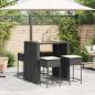 Preview: 5-tlg. Gartenbar-Set mit Kissen Schwarz Poly Rattan