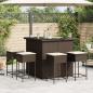 Preview: 5-tlg. Gartenbar-Set mit Kissen Braun Poly Rattan