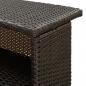 Preview: 3-tlg. Gartenbar-Set mit Kissen Braun Poly Rattan