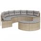 Preview: 2-tlg. Garten-Sofagarnitur Halbrund Beige Poly-Rattan