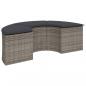 Preview: 3-tlg. Garten-Sofagarnitur Halbrund Grau Poly Rattan