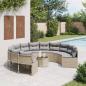 Preview: ARDEBO.de - Gartensofa mit Tisch und Kissen Rund Beige Poly-Rattan