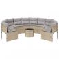 Preview: Gartensofa mit Tisch und Kissen Rund Beige Poly-Rattan